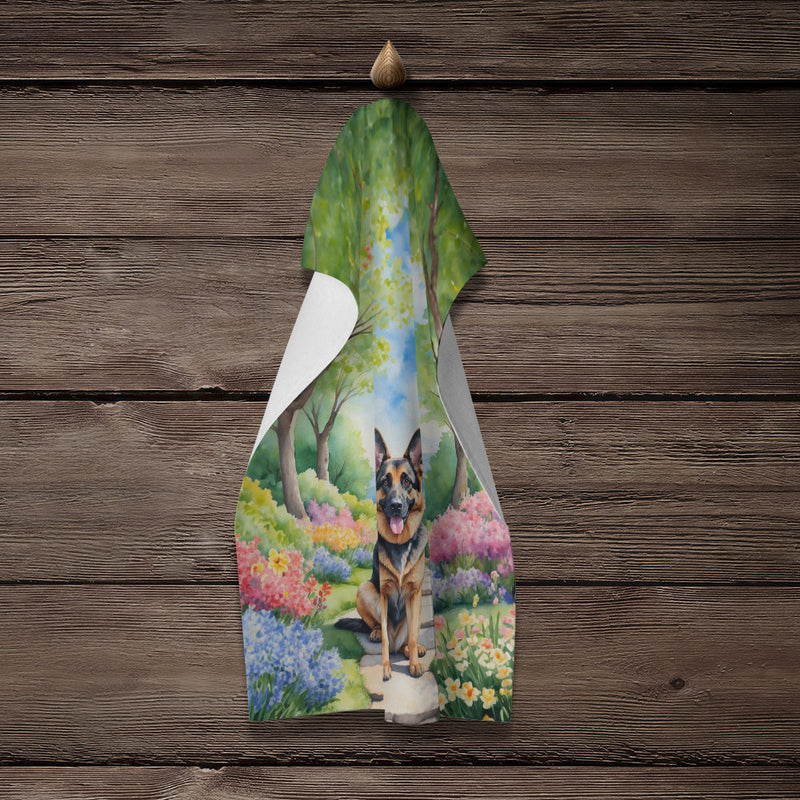 German Shepherd Spring Path Kitchen Towel