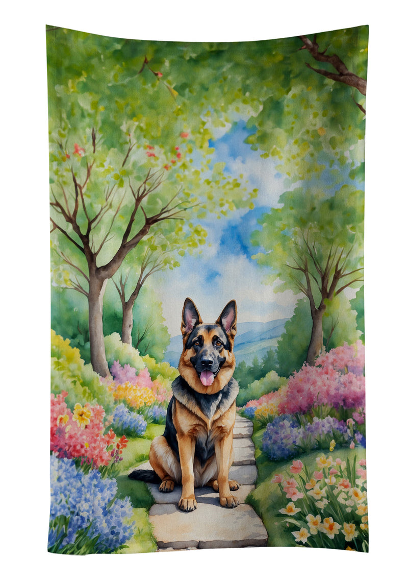 German Shepherd Spring Path Kitchen Towel