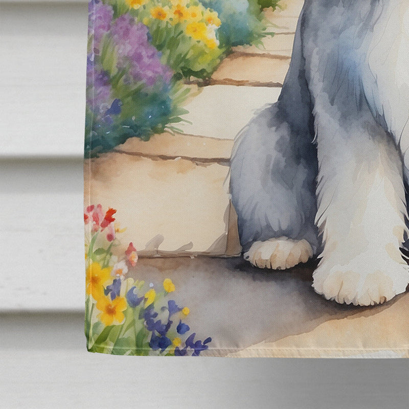 Old English Sheepdog Spring Path House Flag