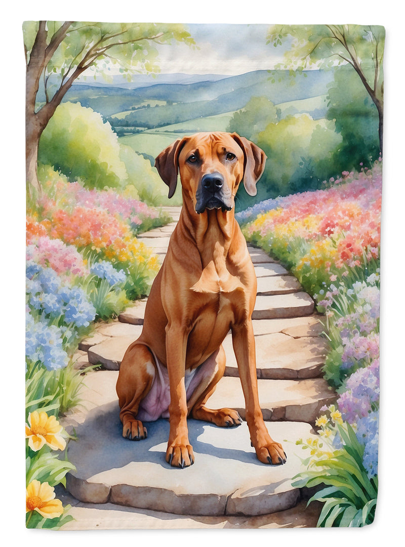 Rhodesian Ridgeback Spring Path House Flag