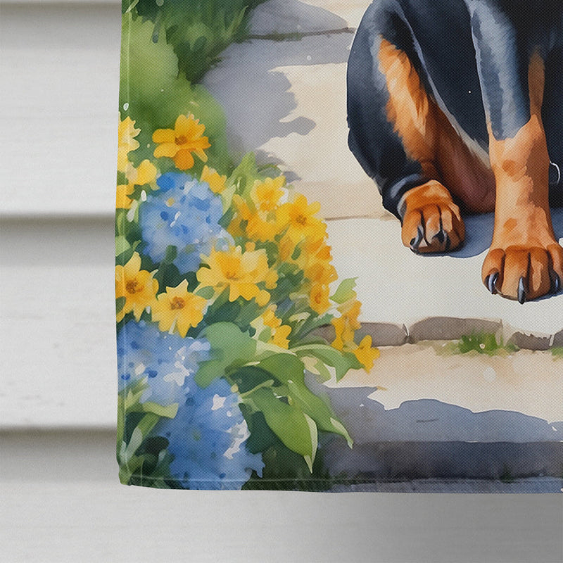 Rottweiler Spring Path House Flag