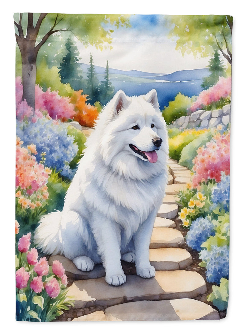 Samoyed Spring Path Garden Flag