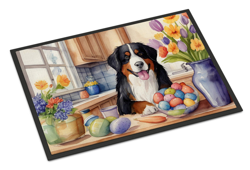 Decorating Easter Bernese Mountain Dog Doormat