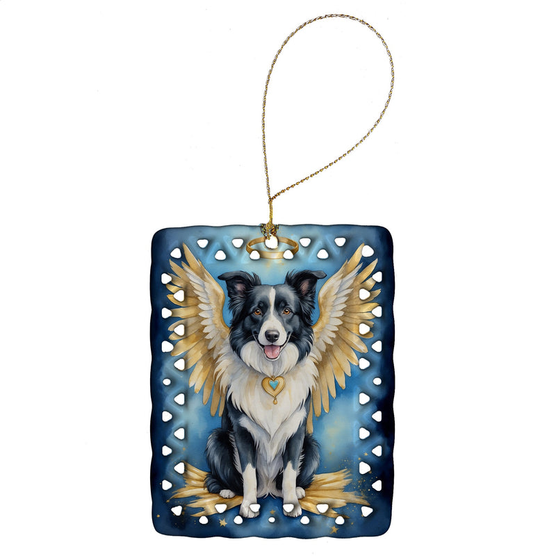 Border Collie My Angel Porcelain Ornament