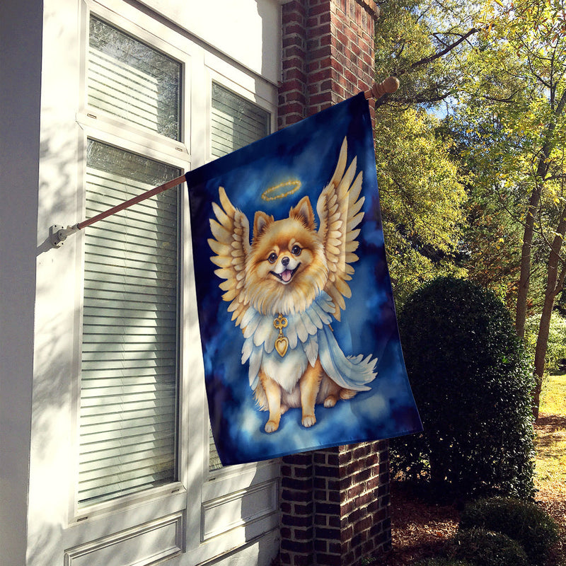 Pomeranian My Angel House Flag