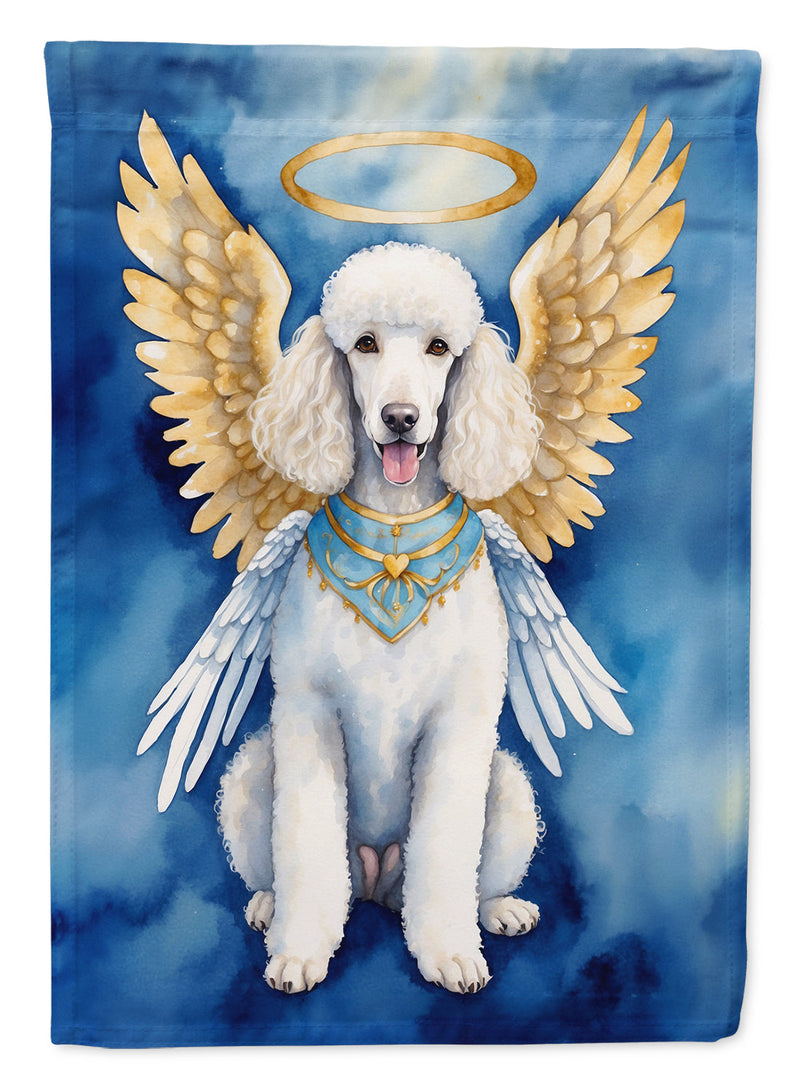 White Poodle My Angel House Flag