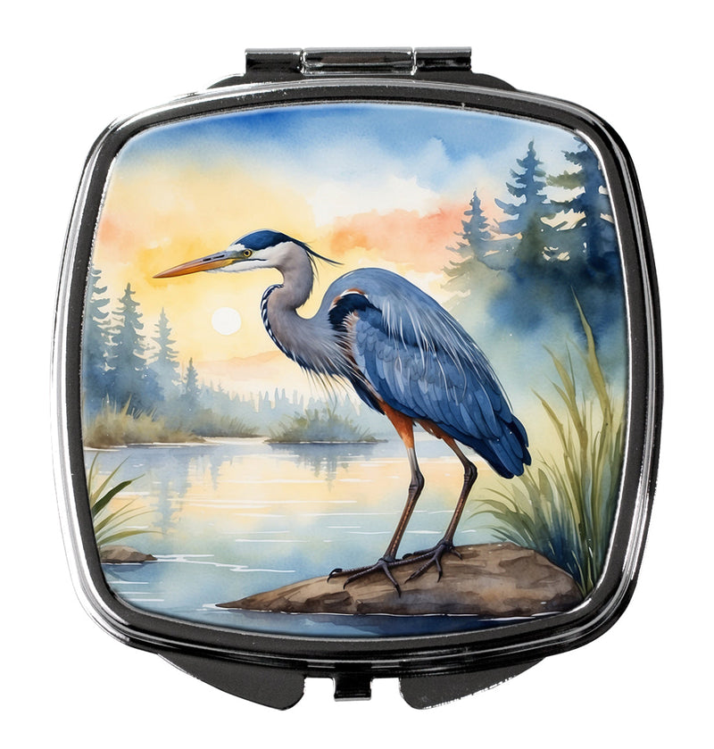 Blue Heron Emerging as the day fades Compact Mirror