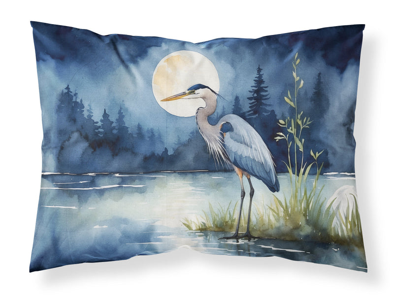 Blue Heron Under the Moonlight Standard Pillowcase