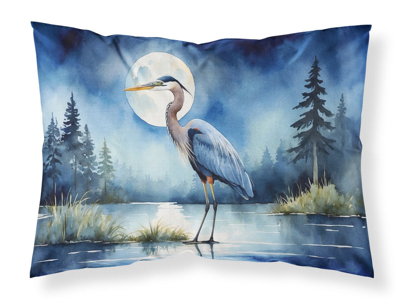 Blue Heron Under the Moonlight Standard Pillowcase