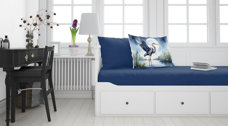 Blue Heron Under the Moonlight Standard Pillowcase