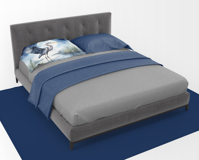 Blue Heron Under the Moonlight Standard Pillowcase