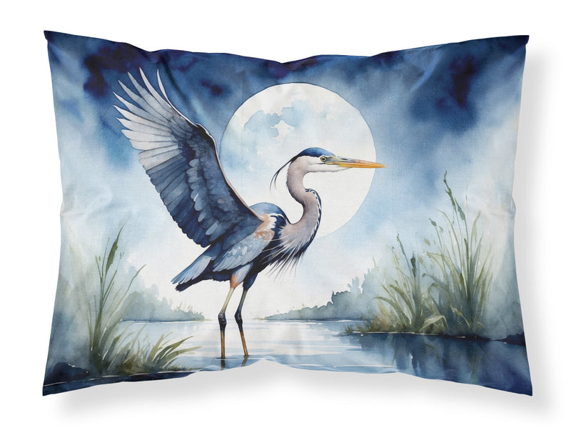 Blue Heron Under the Moonlight Standard Pillowcase