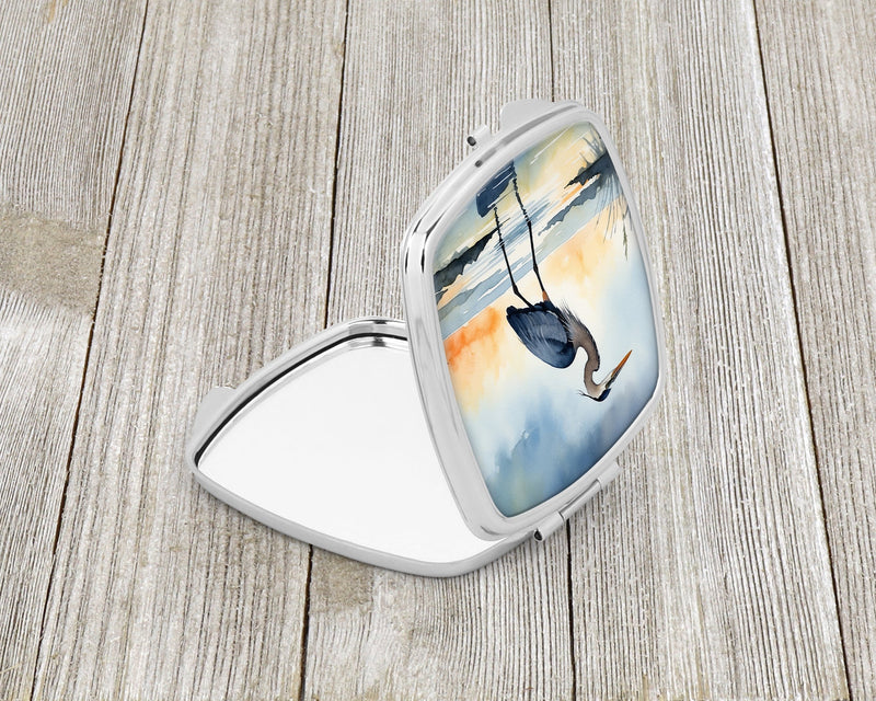 Blue Heron Barely Lit Sky Compact Mirror