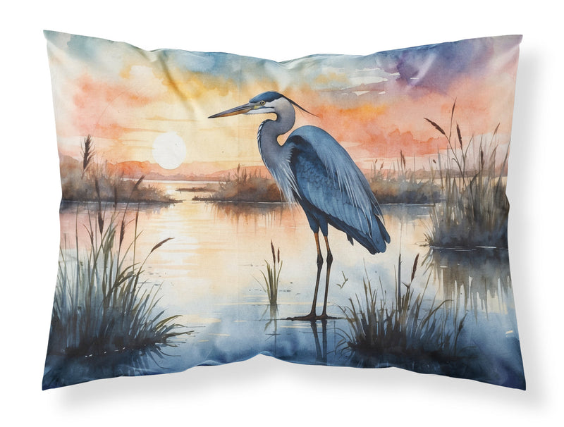 Blue Heron Setting Sun Standard Pillowcase