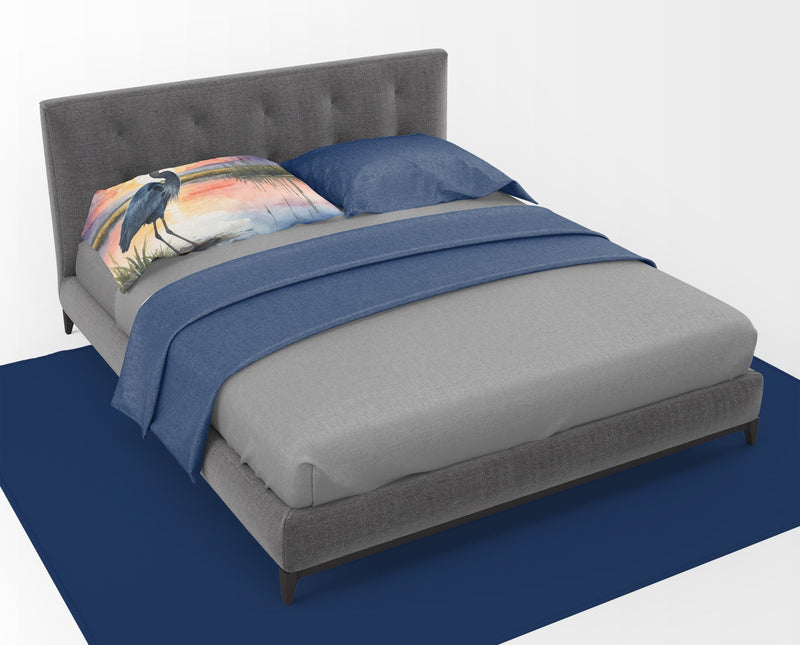 Blue Heron Setting Sun Standard Pillowcase