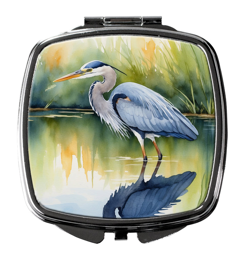 Blue Heron Stalking Prey Compact Mirror