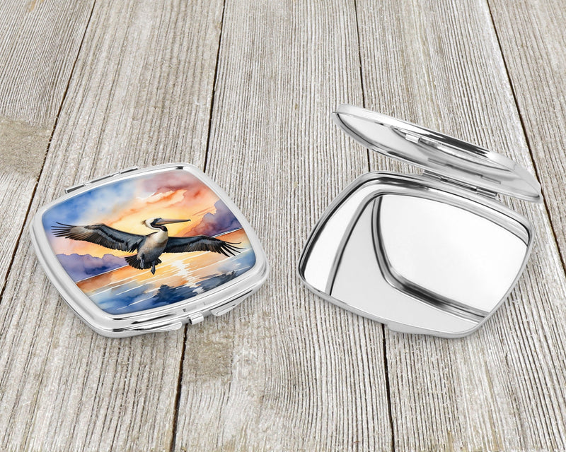 Pelican Fyling at Sunrise Compact Mirror