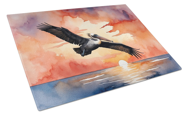 Pelican Fiery Sunset Glass Cutting Board