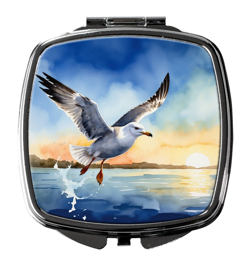 Gull Flying Low Compact Mirror