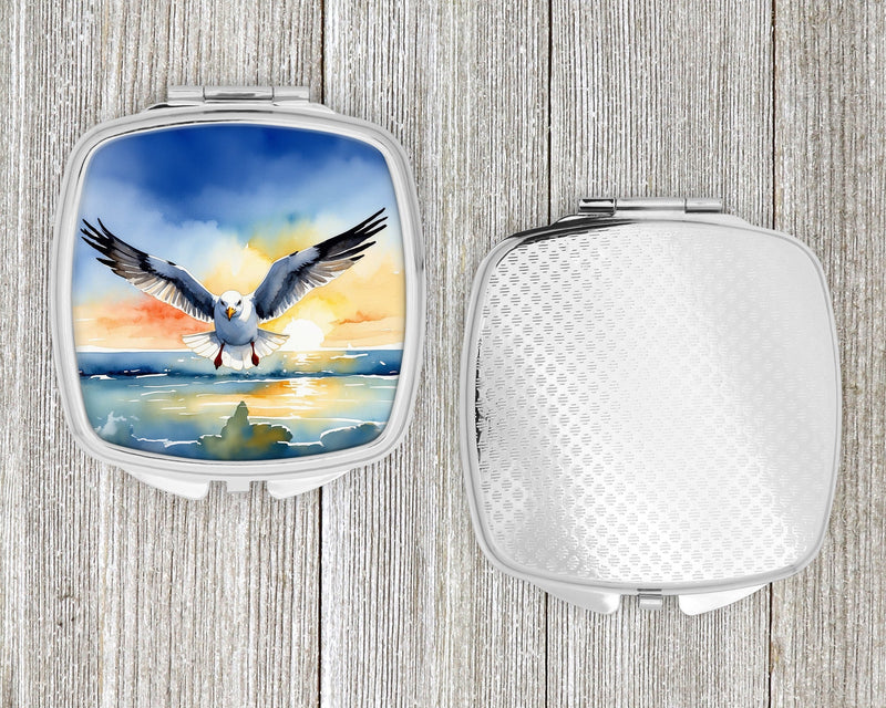 Gull Flying Low Compact Mirror