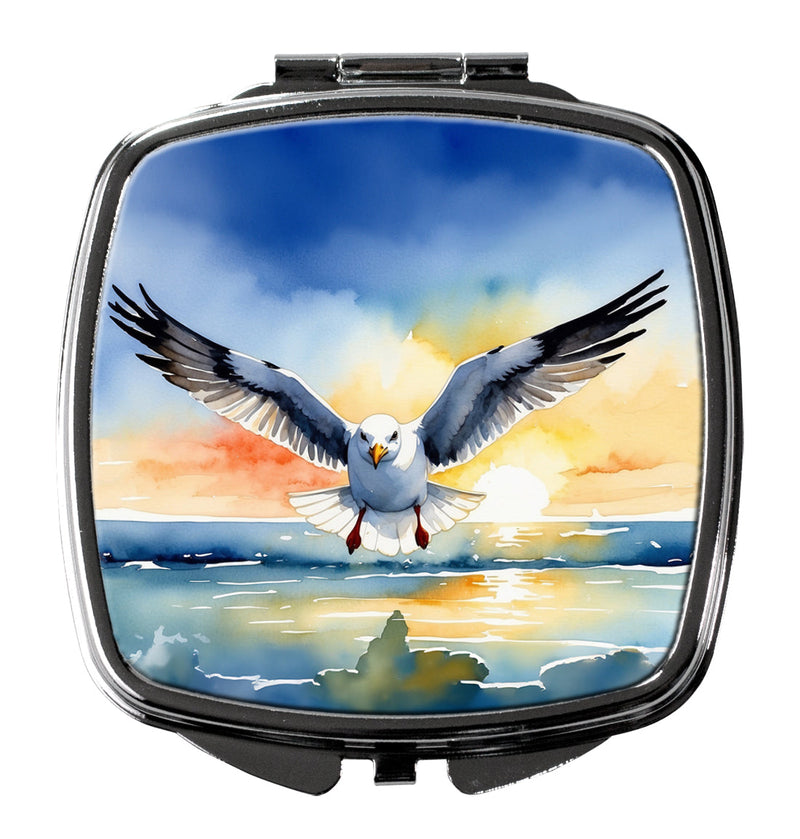 Gull Flying Low Compact Mirror