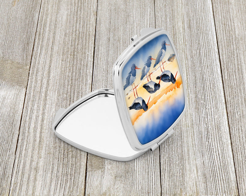 Oystercatchers Foraging Compact Mirror