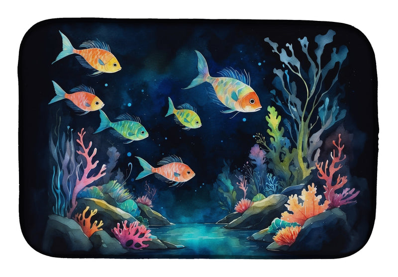 Bioluminescent Fish Dish Drying Mat