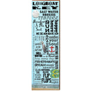 Longboat Key Blue Word Collage | Wall Art Print on Real Wood