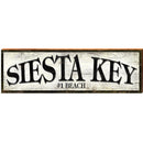 Siesta Key Black & White Sign | Wall Art Print on Real Wood