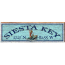 Siesta Key Mermaid Blue Latitude Longitude | Wall Art Print on Real Wood