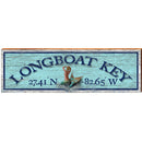 Longboat Key Mermaid Blue Latitude Longitude | Wall Art Print on Real Wood