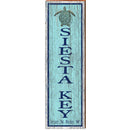 Siesta Key Sea Turtle Blue Vertical Latitude Longitude | Wall Art Print on Real Wood