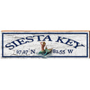 Siesta Key Mermaid White Latitude Longitude | Wall Art Print on Real Wood