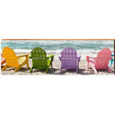 South Haven Colorful Beach Adirondack Chairs | Wall Art Print on Real Wood