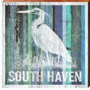 South Haven Heron Sign | Wall Art Print on Real Wood