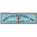 South Haven, MI Ancor Blue Latitude Longitude | Wall Art Print on Real Wood