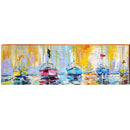 South Haven, Michigan Colorful Boats Painting Wooden Sign | Wall Art Print on Real Wood | Lake Michigan Cabin Lodge House Home Decor