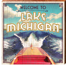 Welcome to Lake Michigan On Boat | Wall Art Print on Real Wood