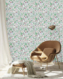 Fashionable White Floral Wallpaper Vogue High-Quality