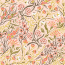 Beige Wallpaper with Wildflowers