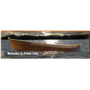 Welcome to Priest Lake Sunset Boat DEC3 | Wall Art Print on Real Wood