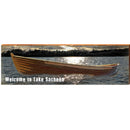 Lake Sacheen, Washington Vintage Boat Welcome Wooden Sign | Wall Art Print on Real Wood