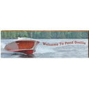 Welcome to Pend Oreille Vintage Speed Boat DEC3 | Wall Art Print on Real Wood
