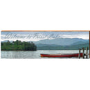 Welcome to Priest Lake Red Canoe in Lake DEC3 | Wall Art Print on Real Wood
