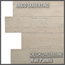 Flexible 3D Stone Wall Panels - BRICO TRAVERTINO - Box of 12 Interlocking Peel-and-Stick Panels 11.63 sqft coverage | DECKO Flexistone