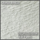 Flexible 3D Stone Wall Panels - GRANDE BIANCO - Box of 5 serial panels (47.2" x 23.6") 38.75 sqft coverage | DECKO Flexistone