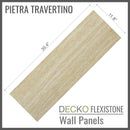 Flexible 3D Stone Wall Panels - <b>PIETRA TRAVERTINO GOLD</b> - Box of 16 panels (35.4" x 11.8") <b>46.5 sqft</b> coverage | DECKO Flexistone