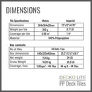 Deck Tiles - GREYSTONE - Interlocking PP Flooring- High End Polypropylene | 100% Recyclable | DECKO Lite (12" x 12" x 0.78" tile)