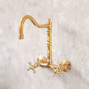 Wall Mounted Unlacquered Brass Faucet