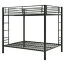 Full over Full size Sturdy Black Metal Bunk Bed